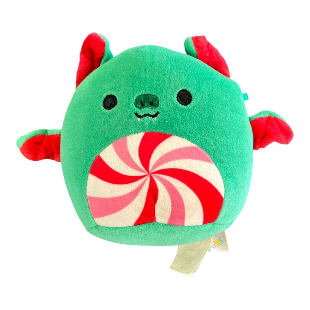 Squishmallows Ricardo Peppermint Bat Mini Plush 5 Inch Green Candy Swirl Belly